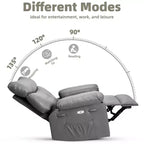 37.4 PU Leather Power Lift Recliner Chair, Adjustable Recliner, 1.5X Sponge Filling, Seat Width, Cup Holders, Ergonomic Single Sofa