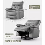 37.4 PU Leather Power Lift Recliner Chair, Adjustable Recliner, 1.5X Sponge Filling, Seat Width, Cup Holders, Ergonomic Single Sofa