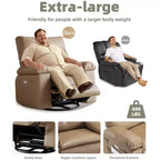 37.4 PU Leather Power Lift Recliner Chair, Adjustable Recliner, 1.5X Sponge Filling, Seat Width, Cup Holders, Ergonomic Single Sofa