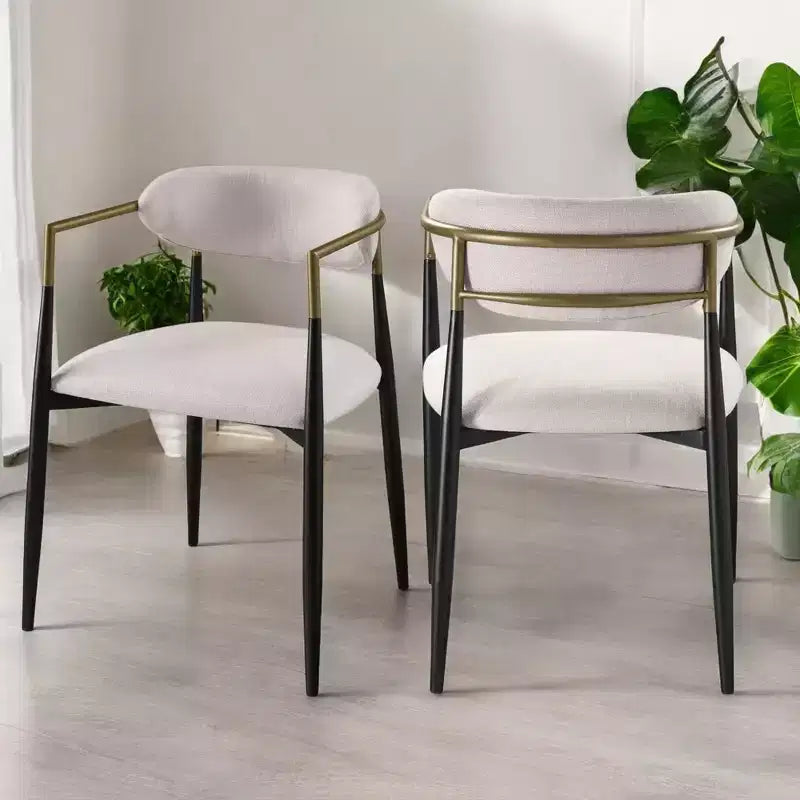 GDFStudio Wiers Modern Upholstered Dining Chair with Metal Frame (Set of 2)