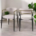 GDFStudio Wiers Modern Upholstered Dining Chair with Metal Frame (Set of 2)
