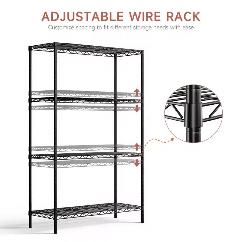 4 Tier Metal Wire Shelving Unit