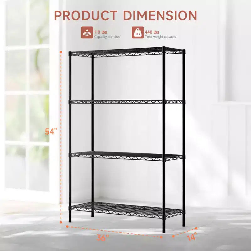 4 Tier Metal Wire Shelving Unit
