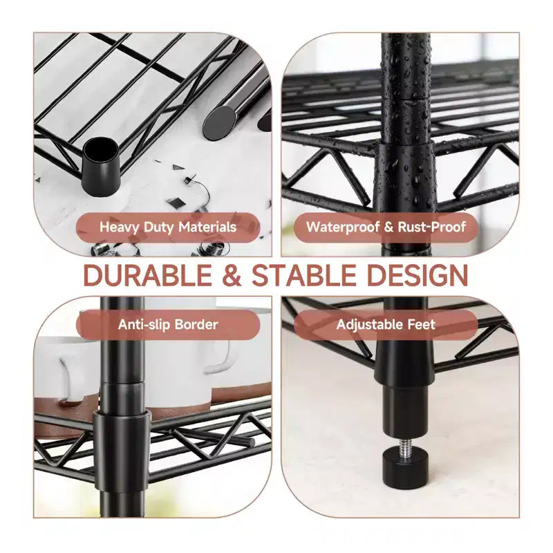 4 Tier Metal Wire Shelving Unit