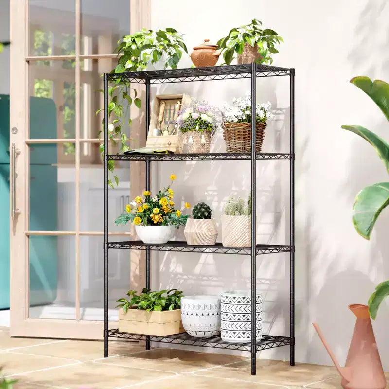 4 Tier Metal Wire Shelving Unit
