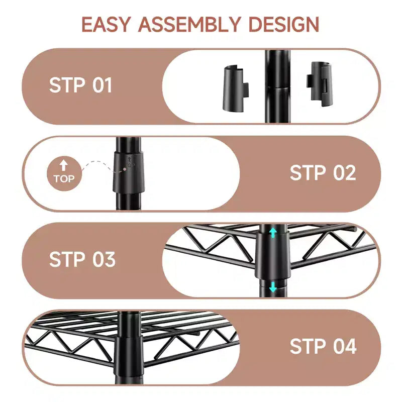 4 Tier Metal Wire Shelving Unit