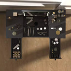 Vanity Desk with Lighted Mirror, Makeup Vanity Table with 2 Drawers, Adjustable Jewelry Storage Compartment