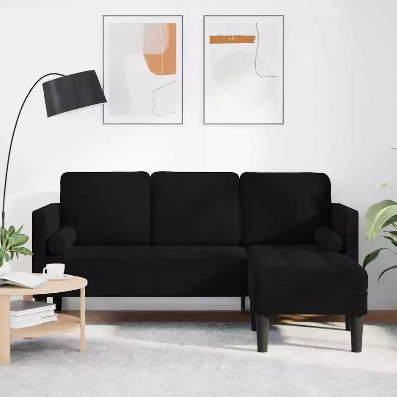 Sofa Set Black 173 x 131 x 67 cm Velvet