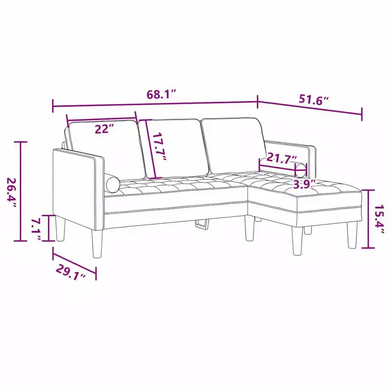 Sofa Set Black 173 x 131 x 67 cm Velvet