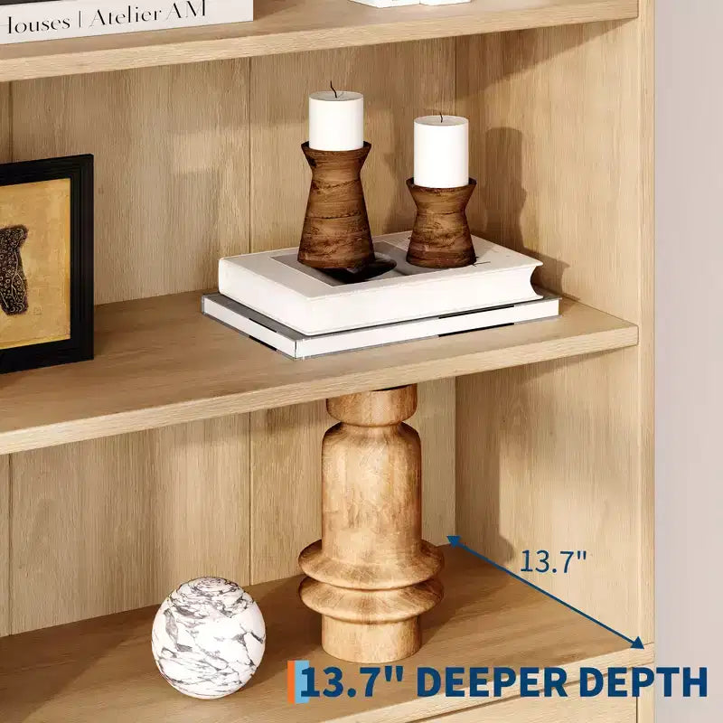 Fluted Bookshelf 70.8 Bookcase