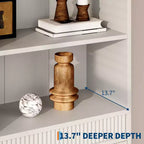 Fluted Bookshelf 70.8 Bookcase