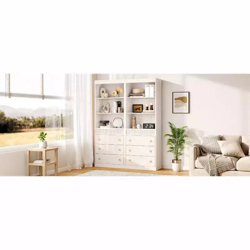 Fluted Bookshelf 70.8 Bookcase