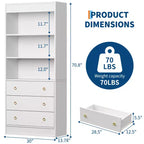 Fluted Bookshelf 70.8 Bookcase