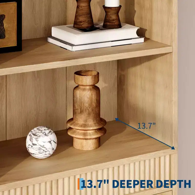 Fluted Bookshelf 70.8 Bookcase