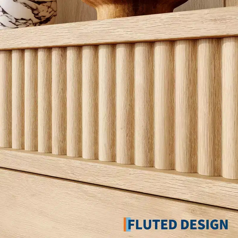 Fluted Bookshelf 70.8 Bookcase