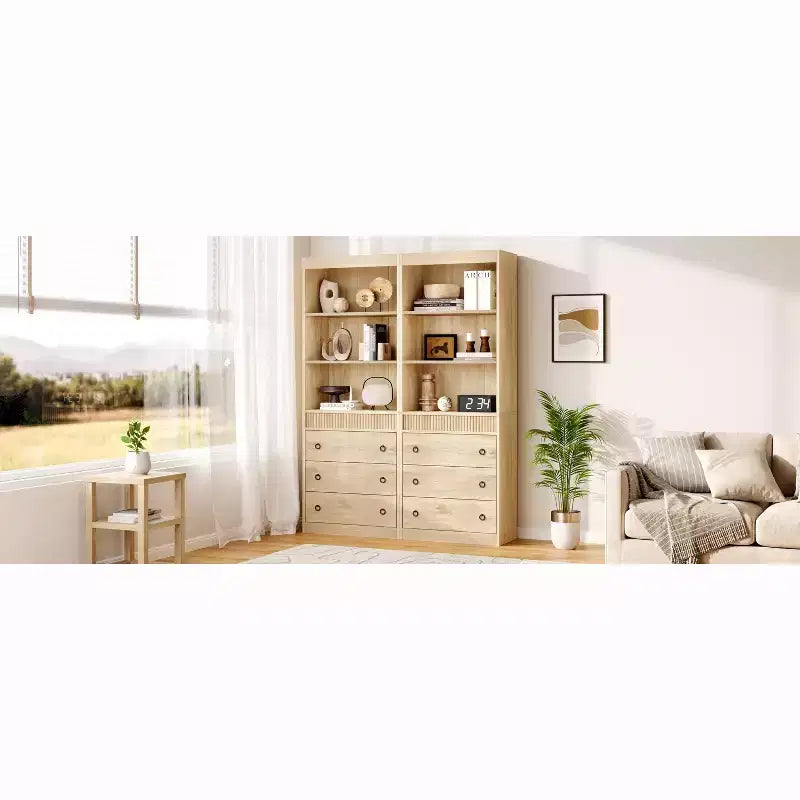 Fluted Bookshelf 70.8 Bookcase