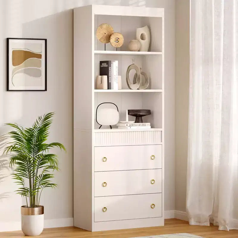 Fluted Bookshelf 70.8 Bookcase
