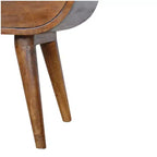 21 Brown Solid Wood Oval One Drawer Nightstand
