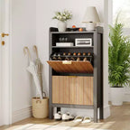 Shoe Cabinet with 2/4 Flip-Top Drawers, Freestanding Hidden Shoe Rack, Slim Recessed Shoe Cabinet for Living Room, Bedroom, Hallway