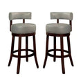 CLIHOME 30-Inch Swivel Bar Stool with Nailhead Trim and Padded Leatherette Seat