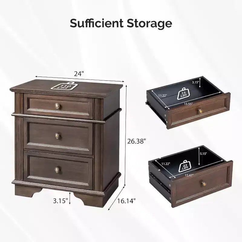 24 W Nightstand with Charging Station