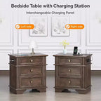 24 W Nightstand with Charging Station