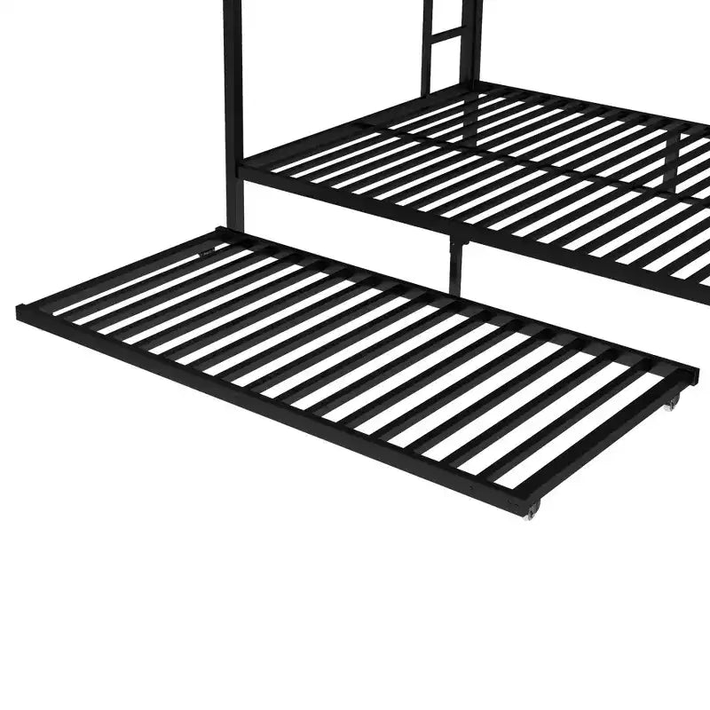 Queen over Queen Bunk Bed with Twin Trundle