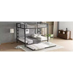 Queen over Queen Bunk Bed with Twin Trundle