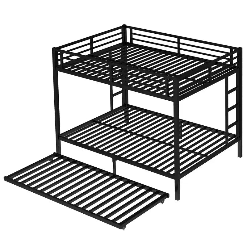 Queen over Queen Bunk Bed with Twin Trundle
