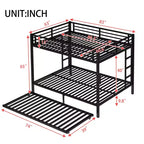 Queen over Queen Bunk Bed with Twin Trundle