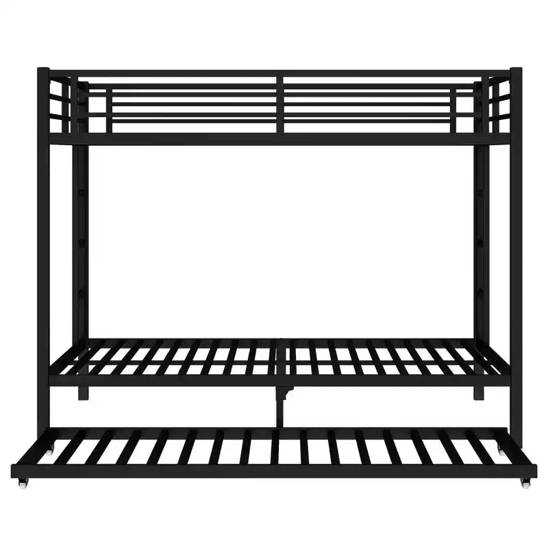 Queen over Queen Bunk Bed with Twin Trundle
