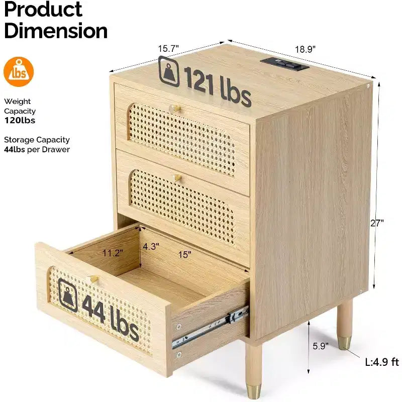 Rattan Nightstand