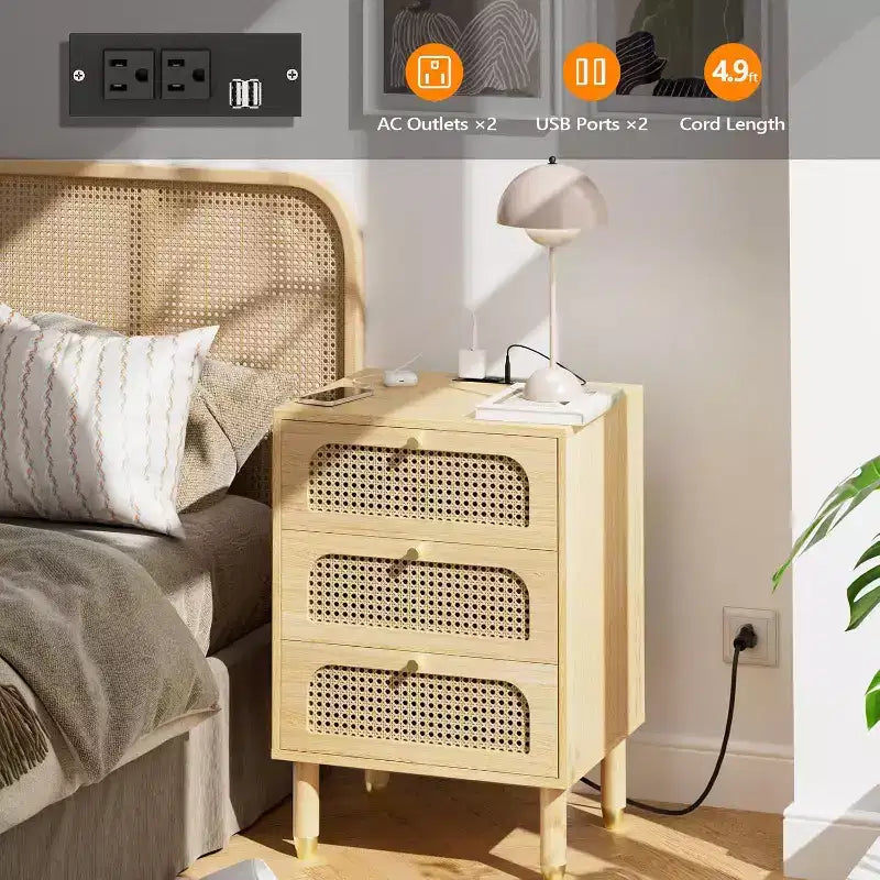 Rattan Nightstand