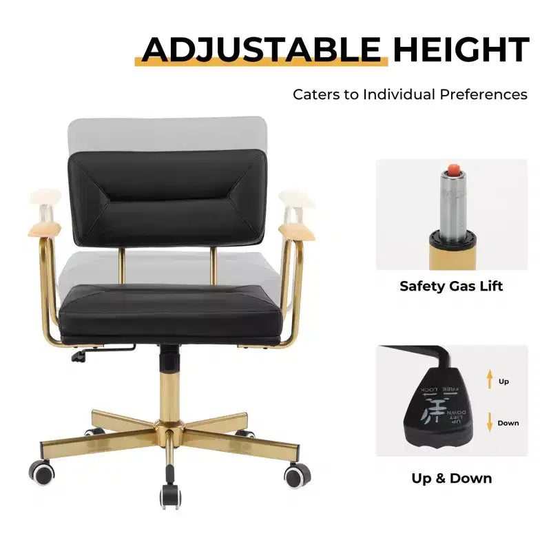 Office Desk Chair, Comfort Padded, Modern Style with 360 Swivel Wheels for Office/Study/Vanity/Home