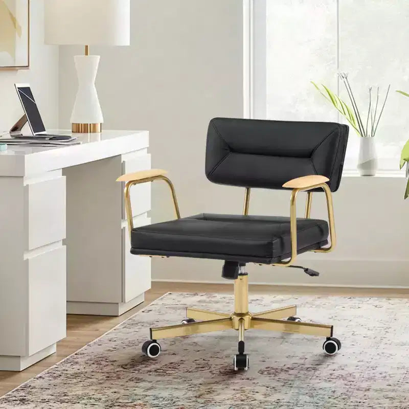 Office Desk Chair, Comfort Padded, Modern Style with 360 Swivel Wheels for Office/Study/Vanity/Home