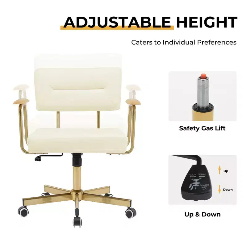 Office Desk Chair, Comfort Padded, Modern Style with 360 Swivel Wheels for Office/Study/Vanity/Home