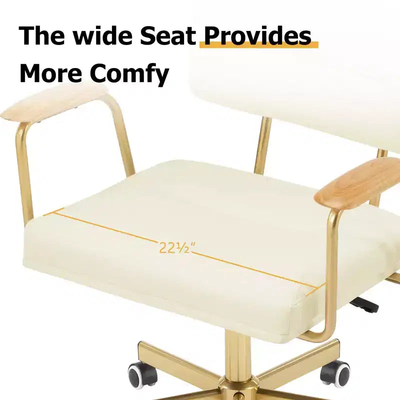 Office Desk Chair, Comfort Padded, Modern Style with 360 Swivel Wheels for Office/Study/Vanity/Home