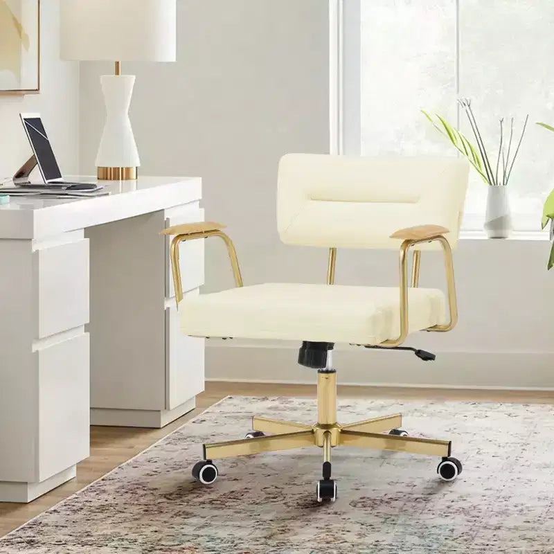 Office Desk Chair, Comfort Padded, Modern Style with 360 Swivel Wheels for Office/Study/Vanity/Home