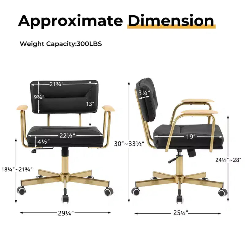 Office Desk Chair, Comfort Padded, Modern Style with 360 Swivel Wheels for Office/Study/Vanity/Home