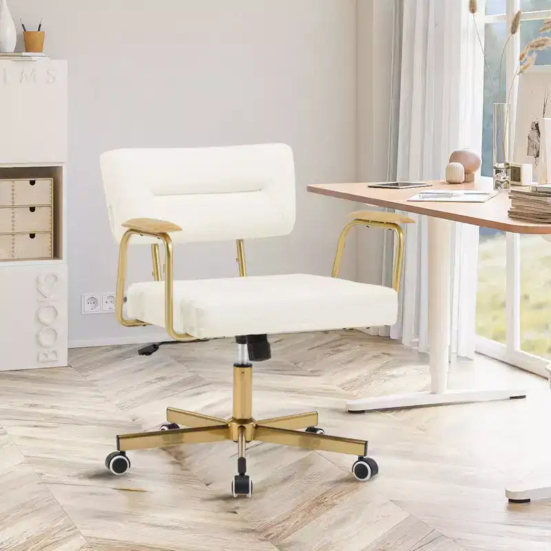 Office Desk Chair, Comfort Padded, Modern Style with 360 Swivel Wheels for Office/Study/Vanity/Home
