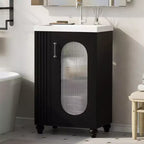 20 Bathroom Vanity with Sink, Freestanding Bathroom Vanity Ceramic Sink Combo Set Storage Cabinet with Adjustable Shelves