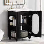 20 Bathroom Vanity with Sink, Freestanding Bathroom Vanity Ceramic Sink Combo Set Storage Cabinet with Adjustable Shelves