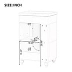 20 Bathroom Vanity with Sink, Freestanding Bathroom Vanity Ceramic Sink Combo Set Storage Cabinet with Adjustable Shelves
