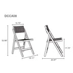 Set of 4 Cane Folding Dining Chairs Black/Natural: Solid Wood, No Assembly Required, Matte Finish