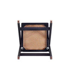 Set of 4 Cane Folding Dining Chairs Black/Natural: Solid Wood, No Assembly Required, Matte Finish
