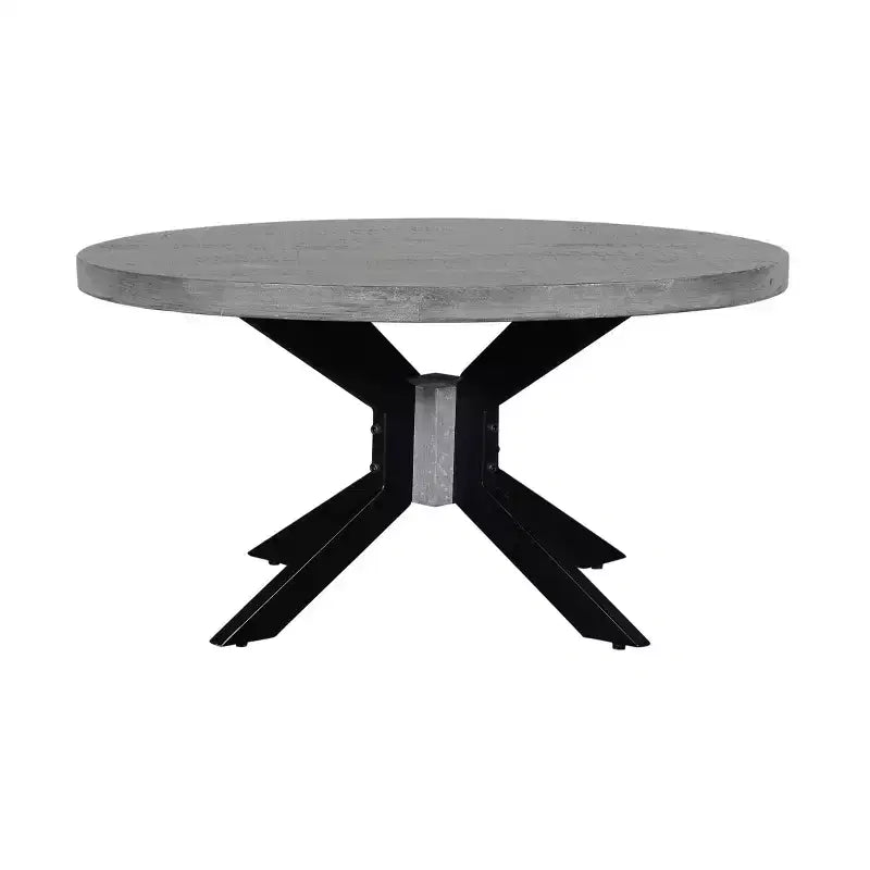 Root Mango Wood Round Dining Table Gray