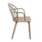 Dining Chair Antique Copper/White Wash: Farmhouse Style, Spindle-Back, Wood & Metal Frame
