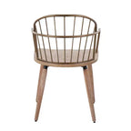 Dining Chair Antique Copper/White Wash: Farmhouse Style, Spindle-Back, Wood & Metal Frame