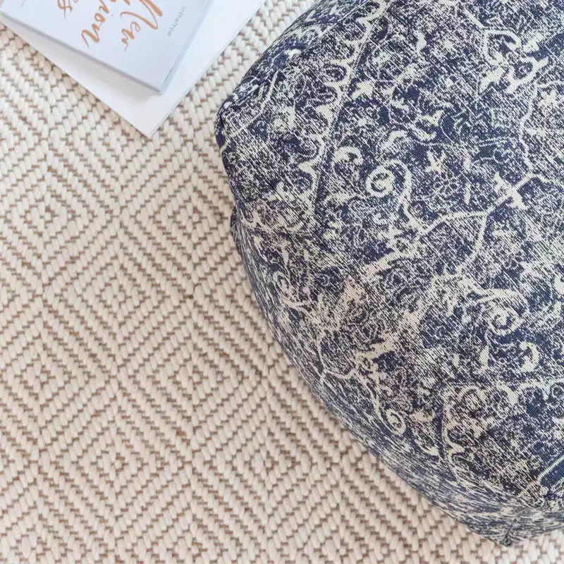 Pouf Blue/Ivory