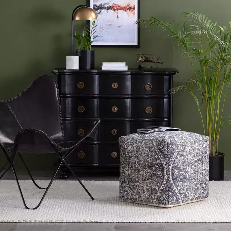Pouf Blue/Ivory